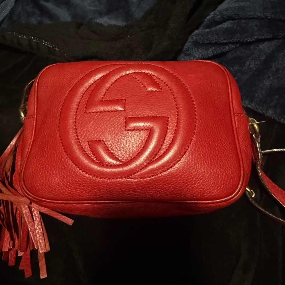 Red Crossbody leather GG Gucci bag